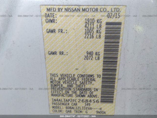 Photo 8 VIN: 1N4AL3AP2FC268456 - NISSAN ALTIMA 