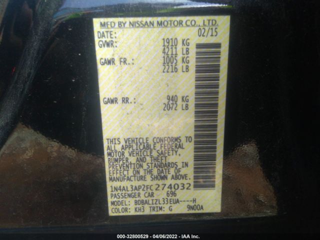 Photo 8 VIN: 1N4AL3AP2FC274032 - NISSAN ALTIMA 