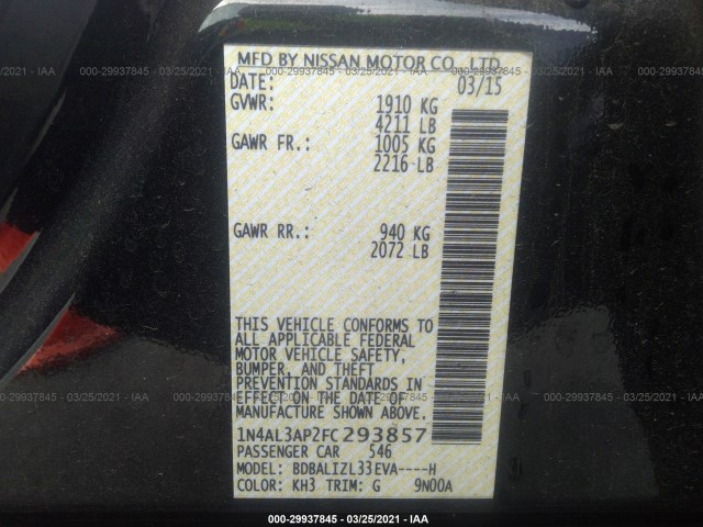 Photo 8 VIN: 1N4AL3AP2FC293857 - NISSAN ALTIMA 