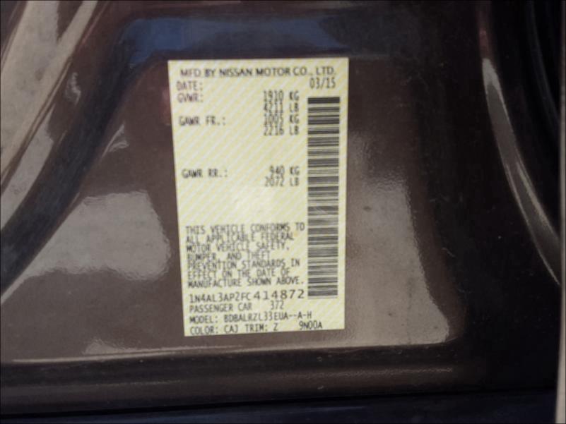 Photo 9 VIN: 1N4AL3AP2FC414872 - NISSAN ALTIMA 2.5 