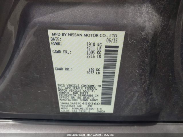 Photo 8 VIN: 1N4AL3AP2FC459360 - NISSAN ALTIMA 