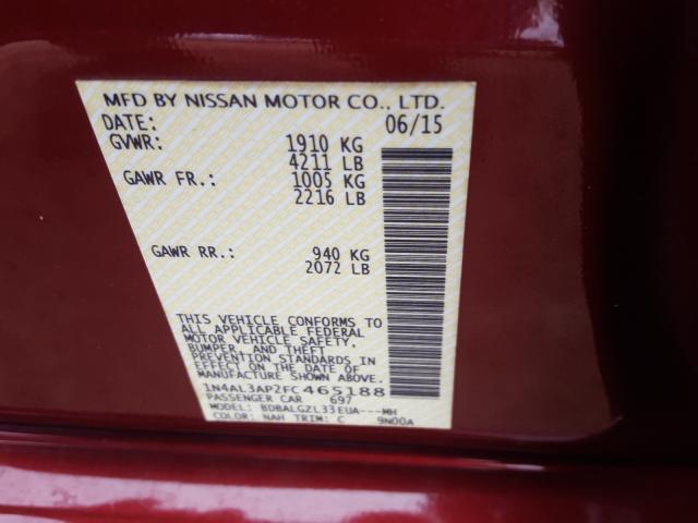 Photo 9 VIN: 1N4AL3AP2FC465188 - NISSAN ALTIMA 2.5 