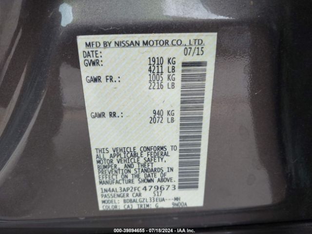 Photo 8 VIN: 1N4AL3AP2FC479673 - NISSAN ALTIMA 