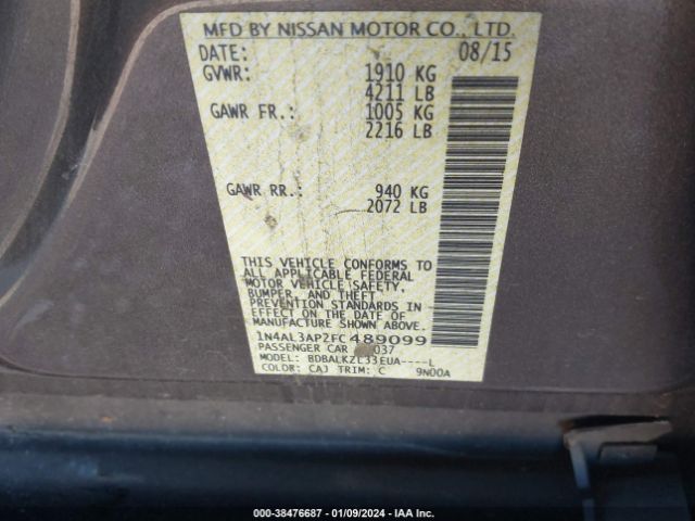 Photo 8 VIN: 1N4AL3AP2FC489099 - NISSAN ALTIMA 