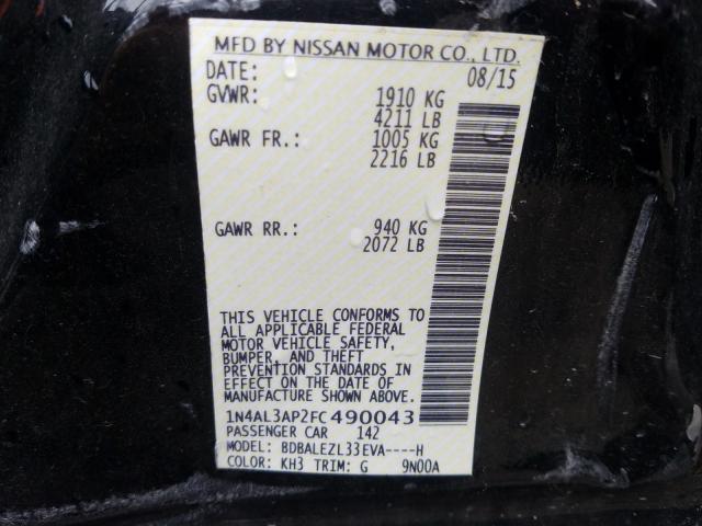 Photo 9 VIN: 1N4AL3AP2FC490043 - NISSAN ALTIMA 2.5 