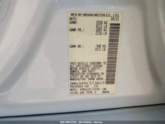 Photo 8 VIN: 1N4AL3AP2FC573617 - NISSAN ALTIMA 