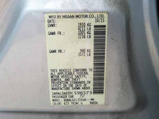 Photo 9 VIN: 1N4AL3AP2FC596573 - NISSAN ALTIMA 2.5 