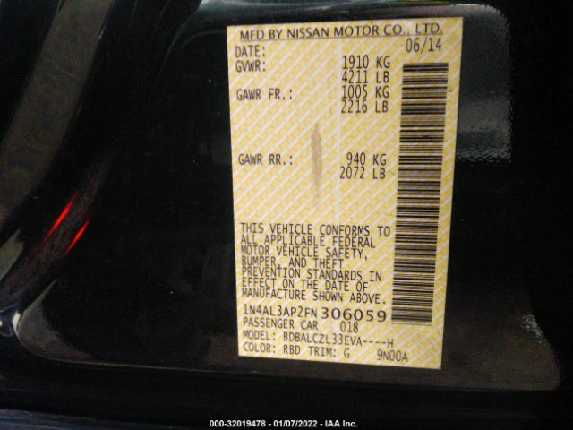 Photo 8 VIN: 1N4AL3AP2FN306059 - NISSAN ALTIMA 