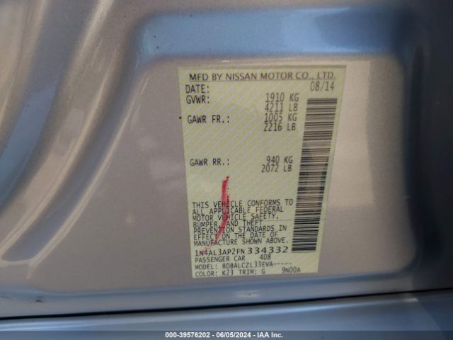 Photo 8 VIN: 1N4AL3AP2FN334332 - NISSAN ALTIMA 