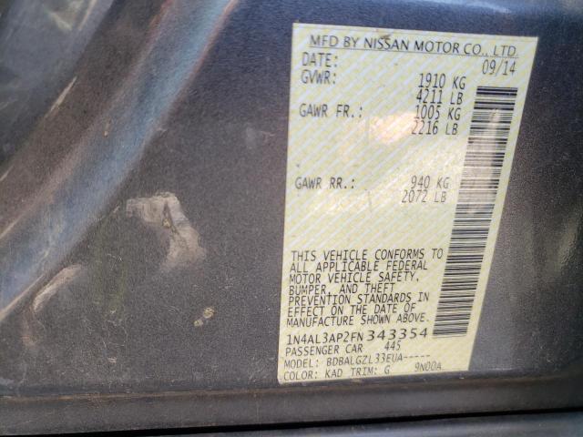 Photo 9 VIN: 1N4AL3AP2FN343354 - NISSAN ALTIMA 2.5 