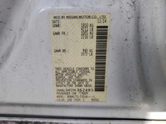 Photo 9 VIN: 1N4AL3AP2FN362485 - NISSAN ALTIMA 2.5 