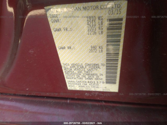 Photo 8 VIN: 1N4AL3AP2FN401379 - NISSAN ALTIMA 