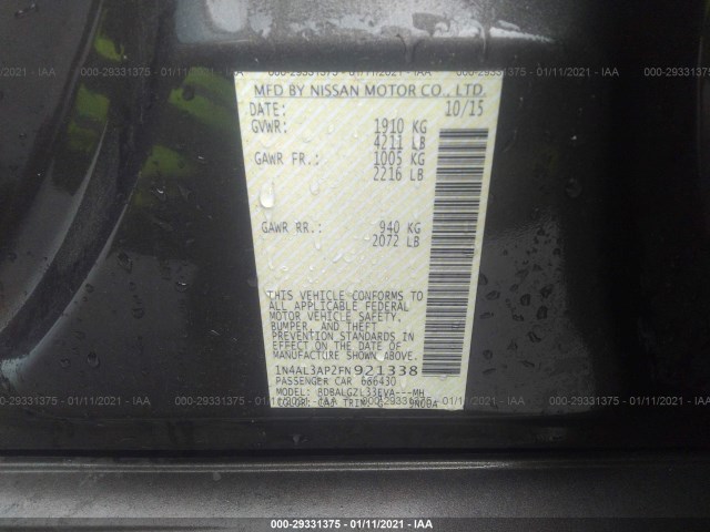 Photo 8 VIN: 1N4AL3AP2FN921338 - NISSAN ALTIMA 