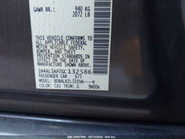 Photo 8 VIN: 1N4AL3AP2GC132586 - NISSAN ALTIMA 