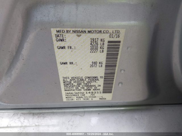 Photo 8 VIN: 1N4AL3AP2GC149355 - NISSAN ALTIMA 