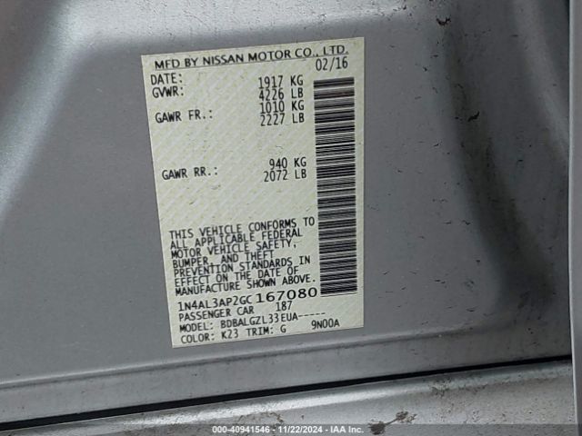 Photo 8 VIN: 1N4AL3AP2GC167080 - NISSAN ALTIMA 