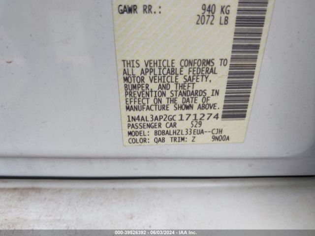 Photo 8 VIN: 1N4AL3AP2GC171274 - NISSAN ALTIMA 