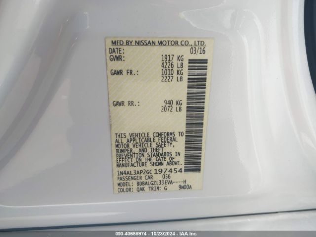 Photo 8 VIN: 1N4AL3AP2GC197454 - NISSAN ALTIMA 