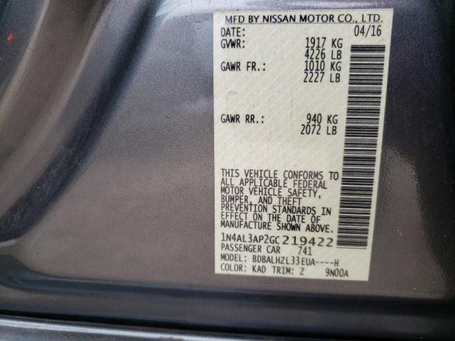 Photo 9 VIN: 1N4AL3AP2GC219422 - NISSAN ALTIMA 2.5 