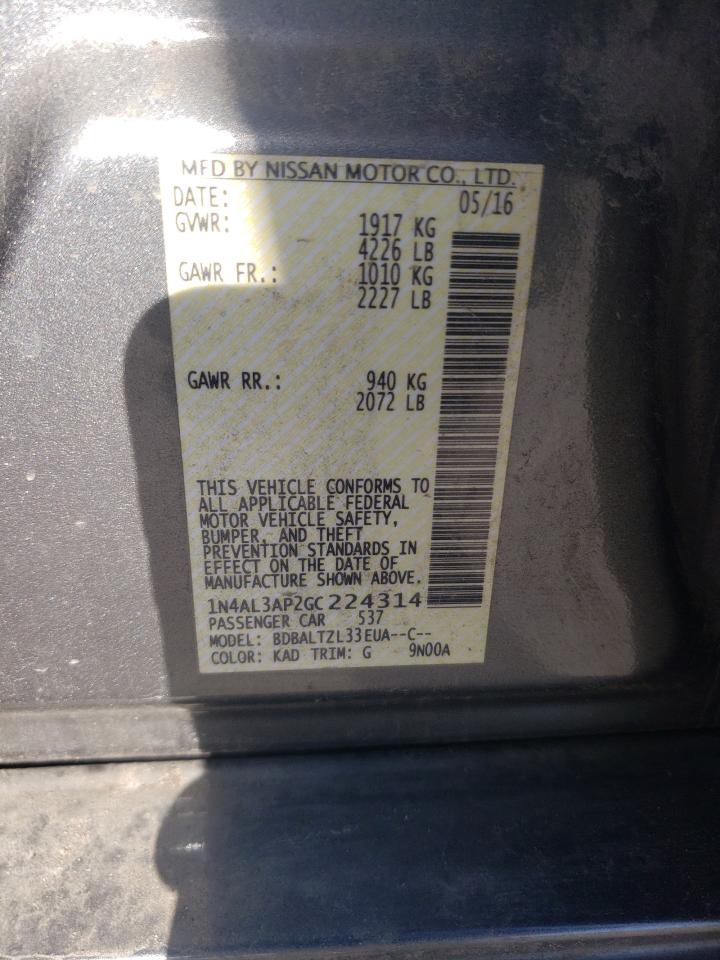 Photo 11 VIN: 1N4AL3AP2GC224314 - NISSAN ALTIMA 