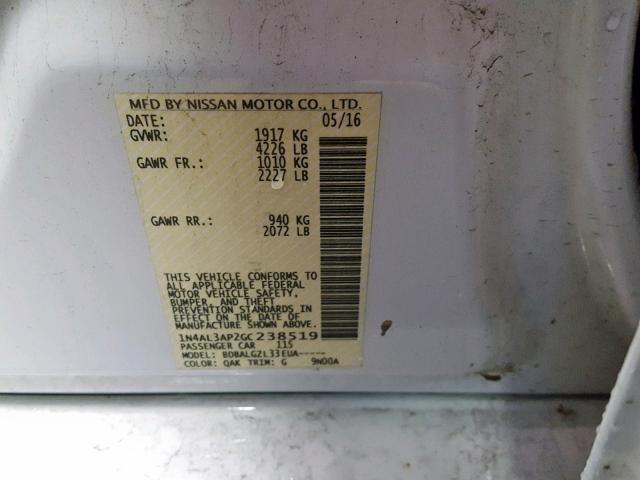 Photo 9 VIN: 1N4AL3AP2GC238519 - NISSAN ALTIMA 2.5 