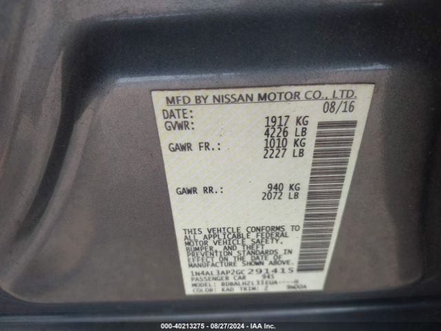 Photo 8 VIN: 1N4AL3AP2GC291415 - NISSAN ALTIMA 