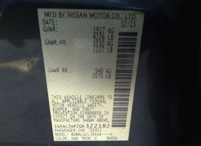 Photo 8 VIN: 1N4AL3AP2GN322182 - NISSAN ALTIMA 