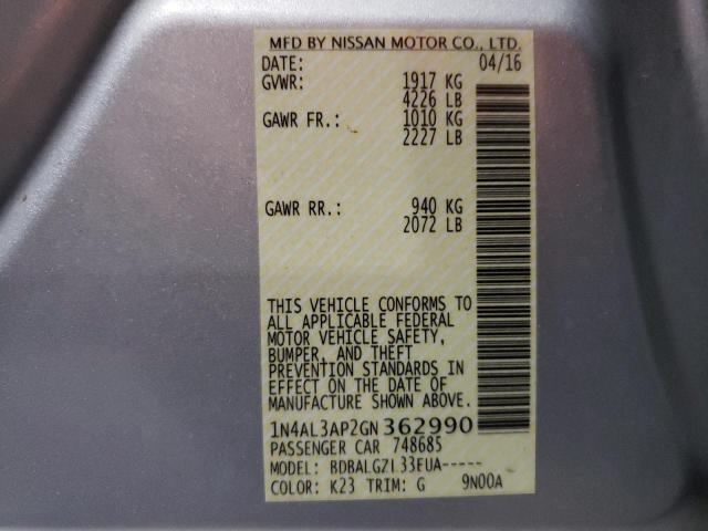 Photo 12 VIN: 1N4AL3AP2GN362990 - NISSAN ALTIMA 2.5 