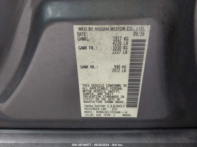 Photo 8 VIN: 1N4AL3AP2HC116907 - NISSAN ALTIMA 