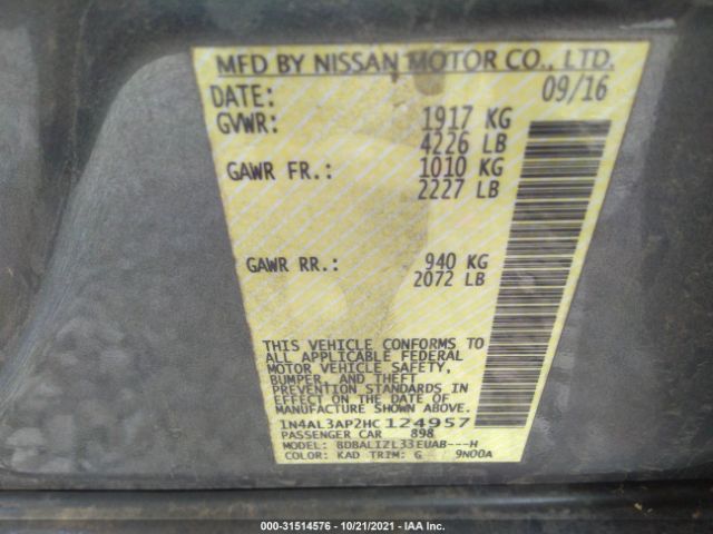 Photo 8 VIN: 1N4AL3AP2HC124957 - NISSAN ALTIMA 