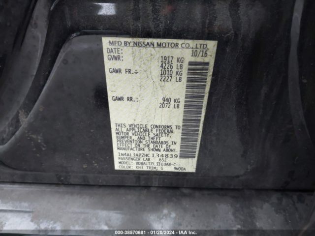 Photo 8 VIN: 1N4AL3AP2HC134839 - NISSAN ALTIMA 