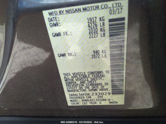 Photo 8 VIN: 1N4AL3AP2HC233029 - NISSAN ALTIMA 