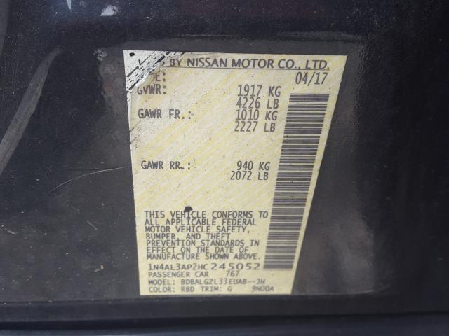 Photo 9 VIN: 1N4AL3AP2HC245052 - NISSAN ALTIMA 2.5 