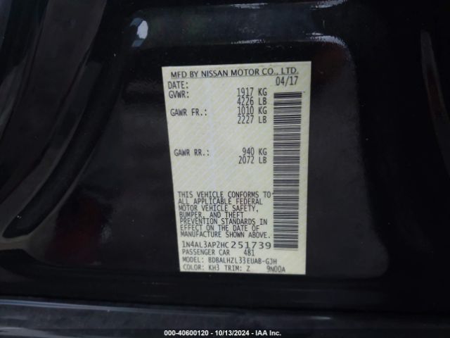 Photo 8 VIN: 1N4AL3AP2HC251739 - NISSAN ALTIMA 