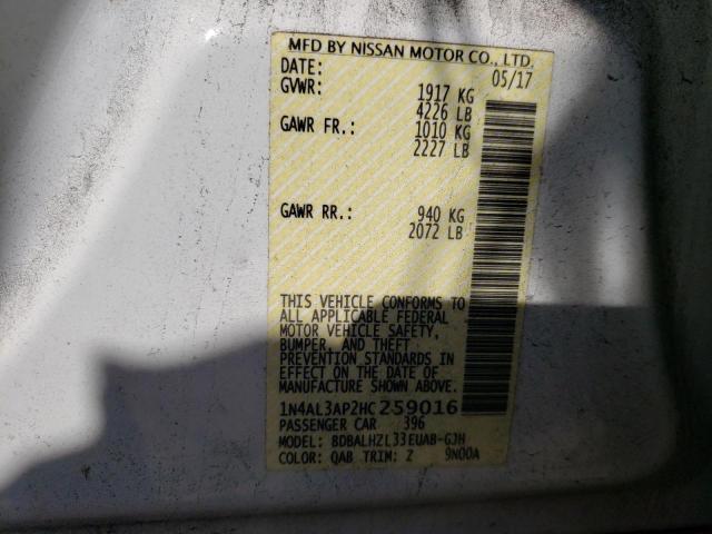 Photo 9 VIN: 1N4AL3AP2HC259016 - NISSAN ALTIMA 2.5 