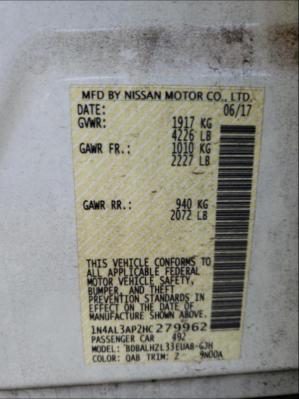 Photo 9 VIN: 1N4AL3AP2HC279962 - NISSAN ALTIMA 2.5 