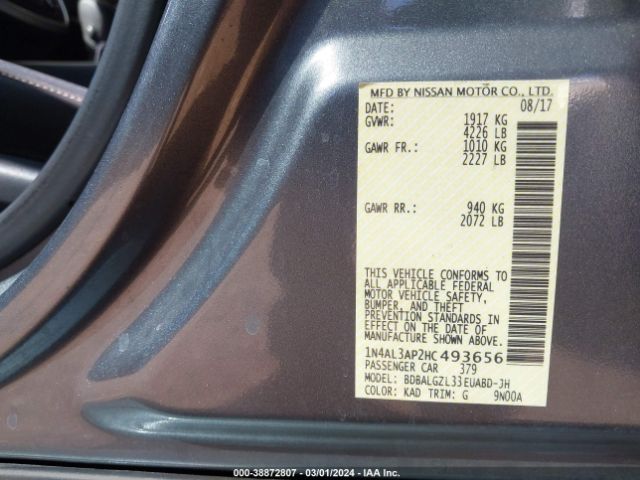 Photo 8 VIN: 1N4AL3AP2HC493656 - NISSAN ALTIMA 