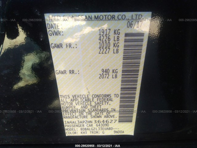 Photo 8 VIN: 1N4AL3AP2HN364627 - NISSAN ALTIMA 