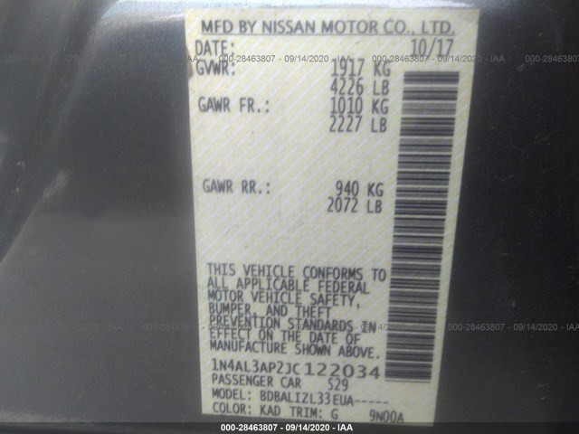 Photo 8 VIN: 1N4AL3AP2JC122034 - NISSAN ALTIMA 