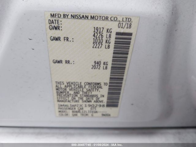 Photo 8 VIN: 1N4AL3AP2JC190298 - NISSAN ALTIMA 