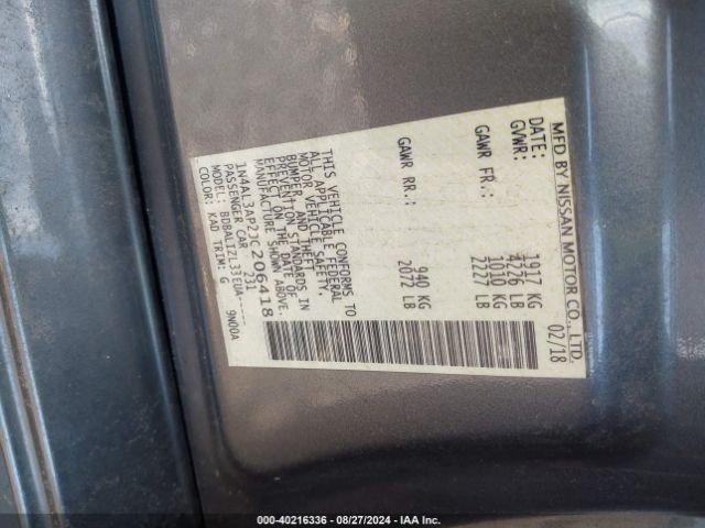 Photo 8 VIN: 1N4AL3AP2JC206418 - NISSAN ALTIMA 