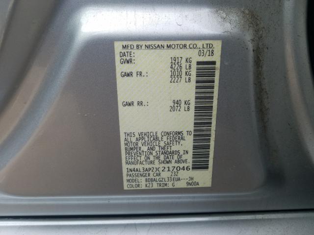 Photo 9 VIN: 1N4AL3AP2JC217046 - NISSAN ALTIMA 2.5 