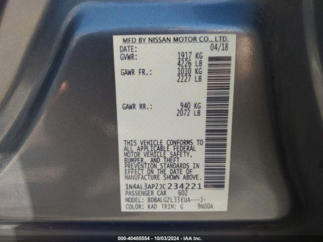 Photo 8 VIN: 1N4AL3AP2JC234221 - NISSAN ALTIMA 