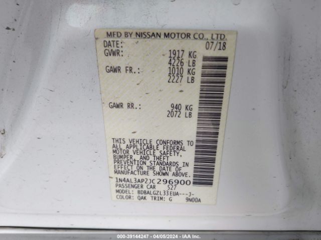 Photo 8 VIN: 1N4AL3AP2JC296900 - NISSAN ALTIMA 