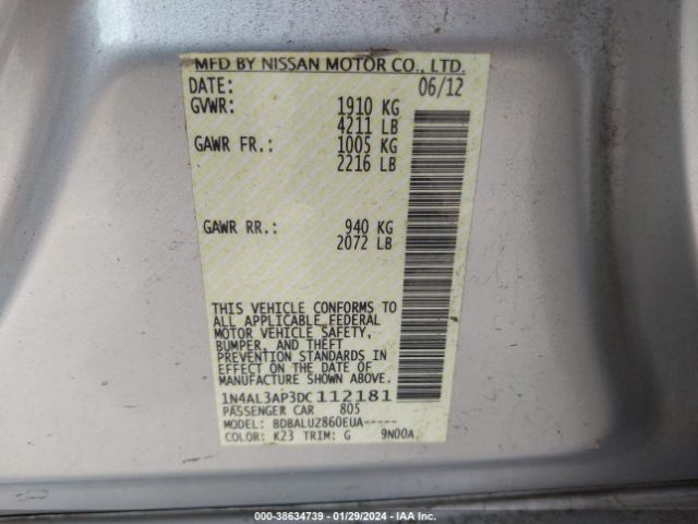 Photo 8 VIN: 1N4AL3AP3DC112181 - NISSAN ALTIMA 