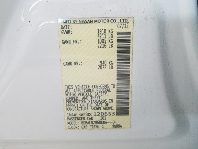 Photo 9 VIN: 1N4AL3AP3DC120653 - NISSAN ALTIMA 2.5 