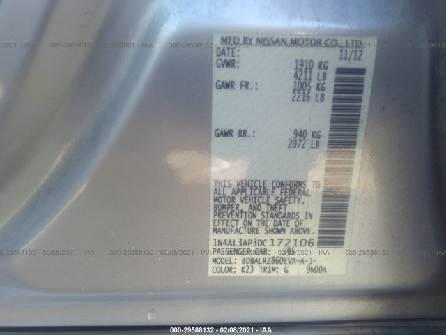 Photo 8 VIN: 1N4AL3AP3DC172106 - NISSAN ALTIMA 