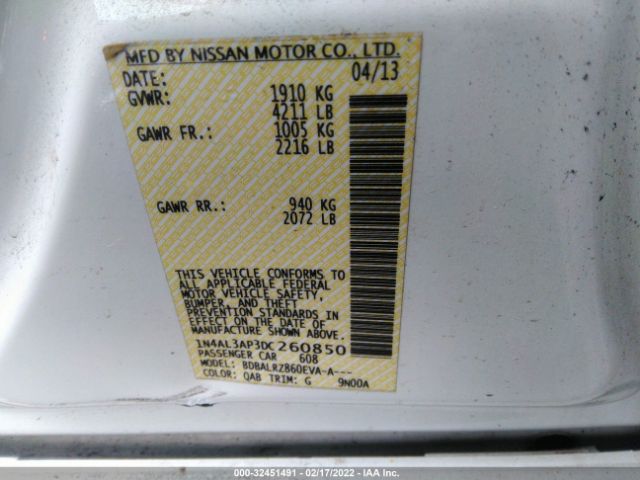 Photo 8 VIN: 1N4AL3AP3DC260850 - NISSAN ALTIMA 