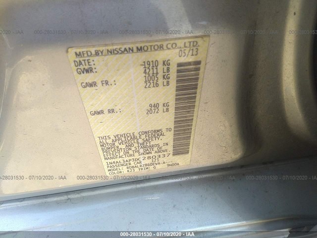 Photo 8 VIN: 1N4AL3AP3DC280337 - NISSAN ALTIMA 