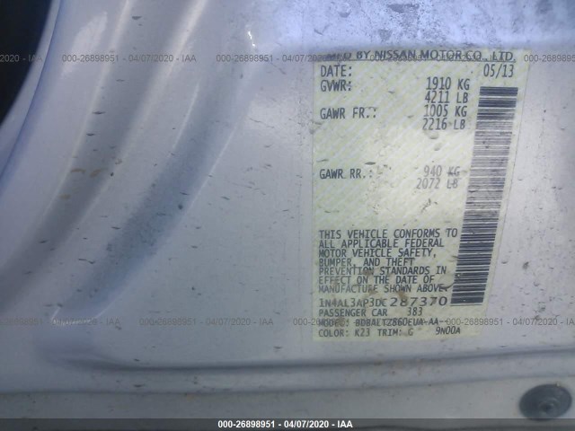 Photo 8 VIN: 1N4AL3AP3DC287370 - NISSAN ALTIMA 